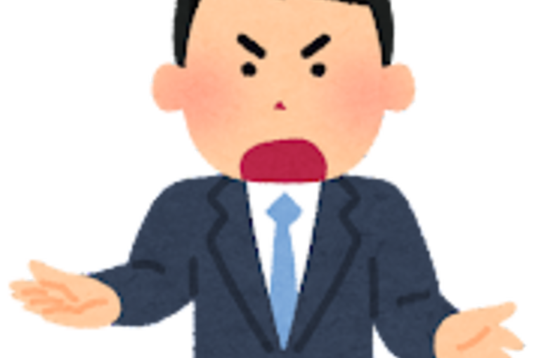訴えかける男性