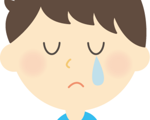 男性（涙顔）イラスト