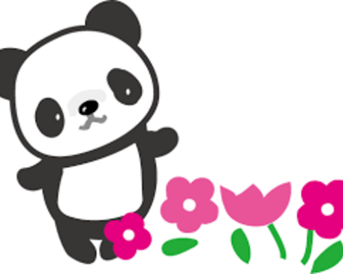 パンダとお花