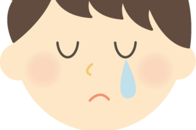 男性（涙顔）イラスト